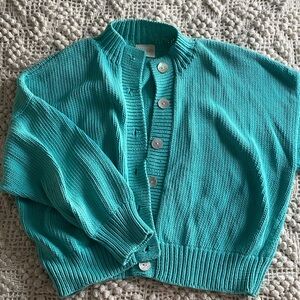 Jaggery London Carmen cardigan in Turquesa.